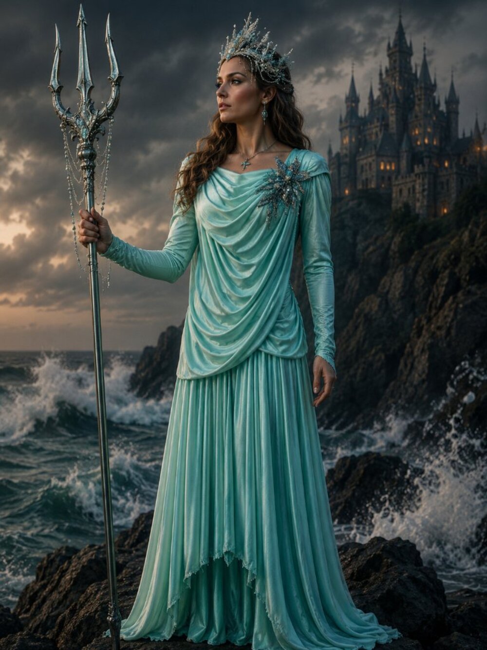 Vintage Susan Roselli Sea Goddess Mermaid Costume Dress Fantasy